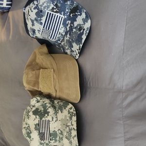3 patriotic ball caps